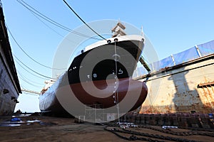 Vessel Tanker on dry dock