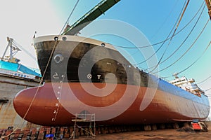Vessel Tanker on dry dock