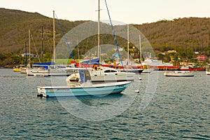 Vessels anchored at admiralty bay, bequia