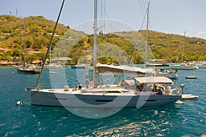 Vessels anchored at admiralty bay, bequia