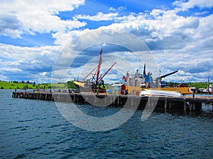 Vessels docked at the wharf