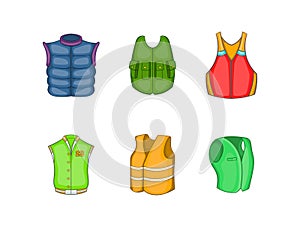 Vest icon set, cartoon style photo