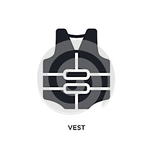 vest isolated icon. simple element illustration from nautical concept icons. vest editable logo sign symbol design on white