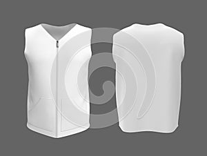 Vest jacket mockup front and back views