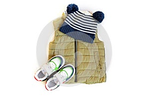 Vest,jumper,knitted hat, sneakers.Set of baby children's clothes,clothing for spring,autumn,winter