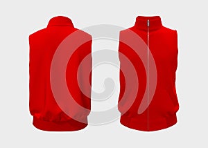 Vest tracksuit jacket mockup in front and back views