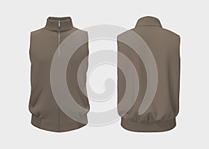 Vest tracksuit jacket mockup isolated on white