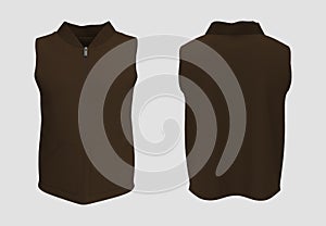 Vest tracksuit jacket mockup, isolated on white. 3d illustration