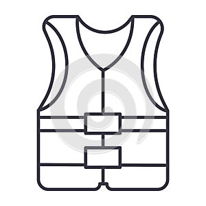 Vest vector line icon, sign, illustration on background, editable strokes photo
