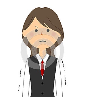 A woman in a regrettable uniform