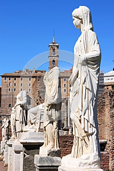 The vestal virgins in Roman Forum, Rome, Italy