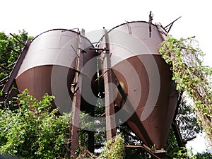 Vestige of the vats of the candy factory Blanchet in Guadeloupe
