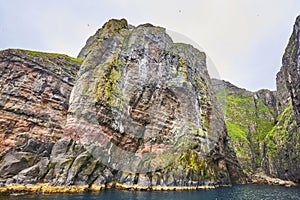 Vestmanna stunning cliffs and atlantic ocean, the elephant. Faroe islands photo