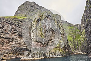 Vestmanna stunning cliffs and atlantic ocean, the elephant. Faroe islands photo