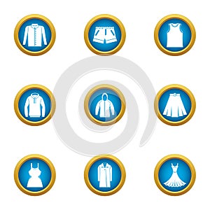 Vestment icons set, flat style