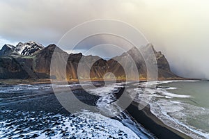 Vestrahorn Mountain range on Stokksnes Beach