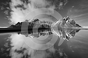 Vestrahorn Mountain reflections in Iceland