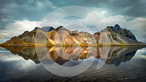 Vestrahorn Mountains by the Ocean in Eastern Iceland