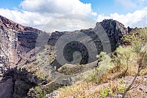 vesuv mountain crater view, neapel, italy