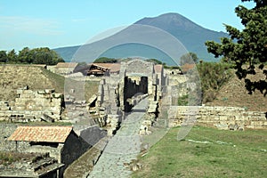 Vesuvius over pompeii