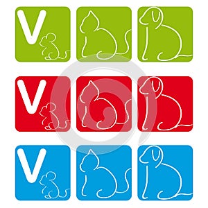 Vet Logo with dog, cat and mouse