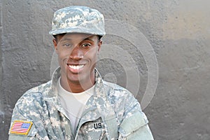 Veteran African American Soldier Smiling