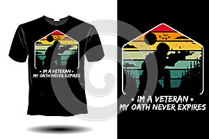 A veteran my oath never expires t shirt mockup retro vintage design photo