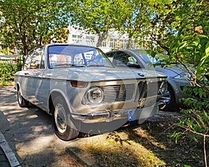 Veteran oldtimer German car BMW 1600 coupe parked