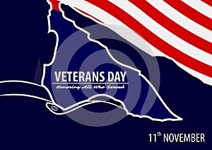 Veteran`s day poster template.