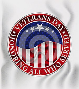 Veteran`s Day - Remember and honour with the USA flag, Vector illustration.