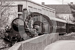 Veteran train in a curve