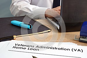 Veterans Administration VA Home Loan application. photo