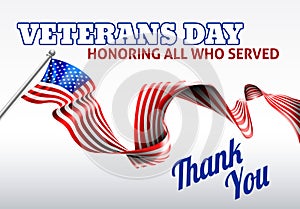 Veterans Day American Flag Design photo