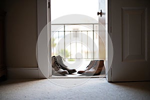 Veterans Day Empty Boots At Open Door