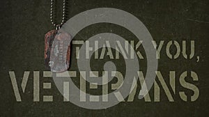 Veterans Day. Grunge military dog tag. US army. 3D illustration