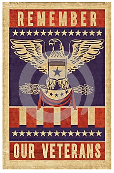 Veterans day stamp poster