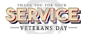 Veterans Day Thank You for Your Service Logo Banner Header Patriotic