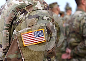 Veterans Day. US soldiers arm. US Army. US troops. photo