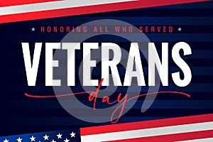 Veterans day USA lettering poster
