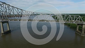 Veterans Memorial Bridge Gramercy Bridge in Louisiana, Mississippi River in Background I