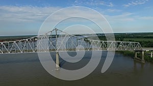 Veterans Memorial Bridge Gramercy Bridge in Louisiana, Mississippi River in Background III