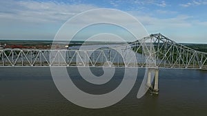 Veterans Memorial Bridge Gramercy Bridge in Louisiana, Mississippi River in Background IV