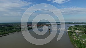 Veterans Memorial Bridge Gramercy Bridge in Louisiana, Mississippi River in Background XI