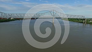 Veterans Memorial Bridge Gramercy Bridge in Louisiana, Mississippi River in Background XIII