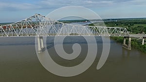 Veterans Memorial Bridge Gramercy Bridge in Louisiana, Mississippi River in Background XVI