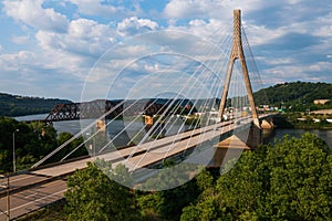 Veterans Memorial Bridge - US Route 22 - Ohio River - Weirton, West Virginia and Steubenville, Ohio