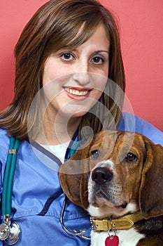 Veterinarian With a Beagle