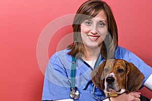 Veterinarian With a Beagle