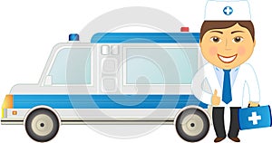 Veterinarian and car ambulance