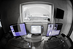 Veterinarian doctor with MRI computer control photo